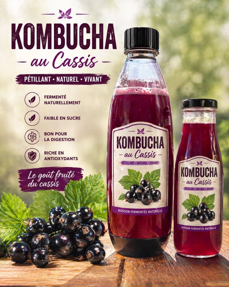 Kombucha artisanal au cassis