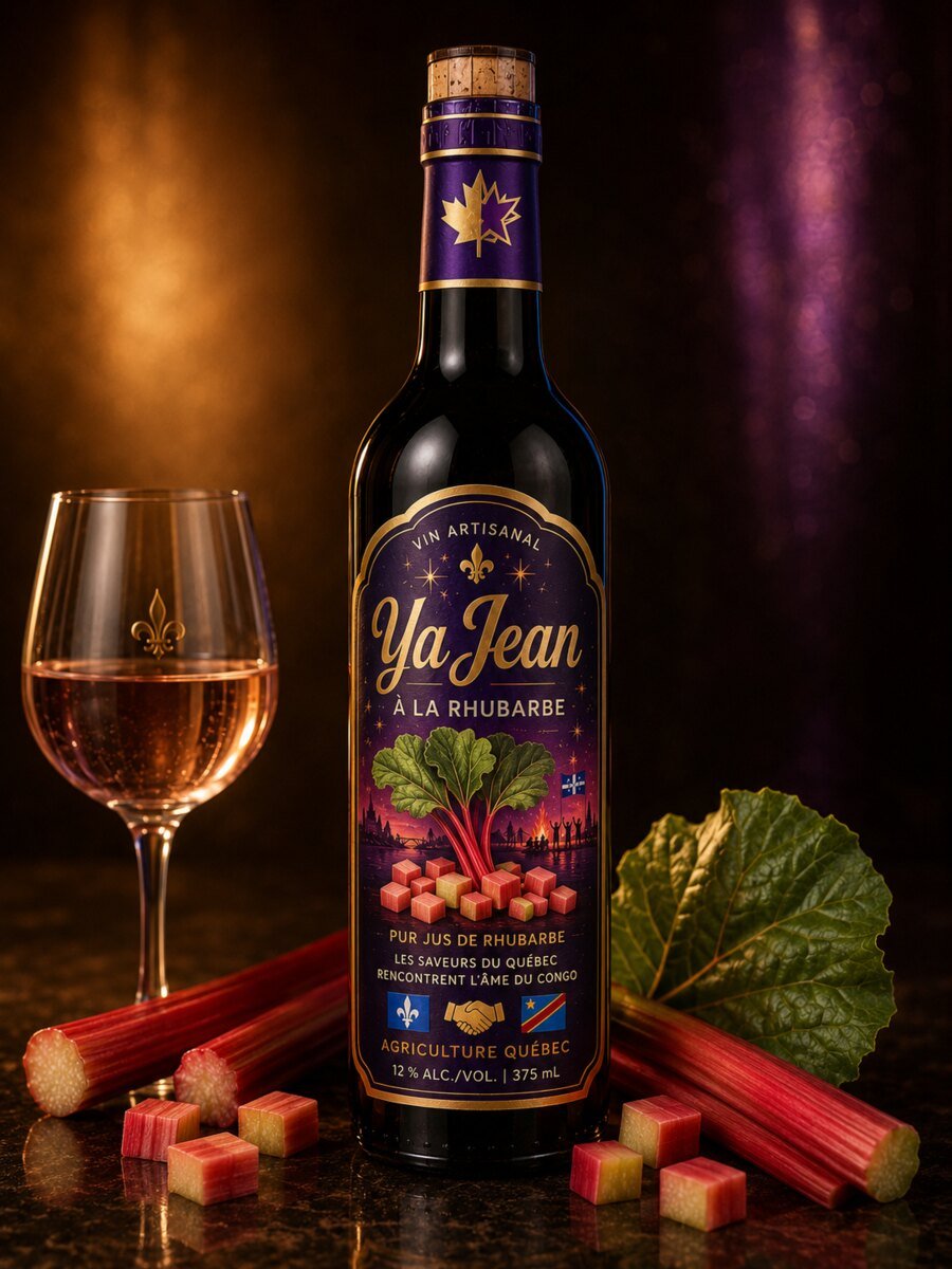 Présentation du vin artisanal de rhubarbe Ya Jean