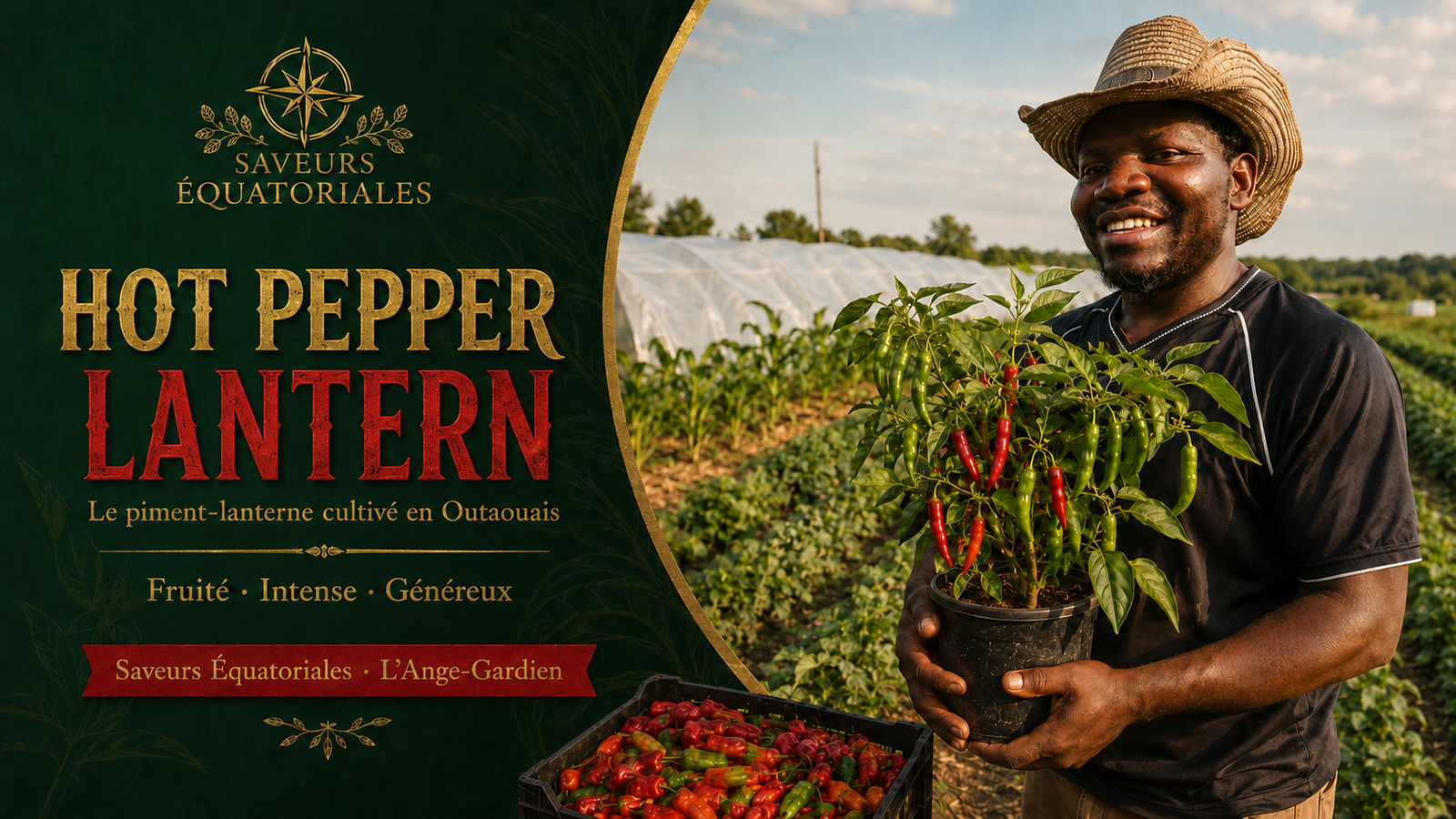 Jean-Michel Bakonda présente les piments Hot Pepper Lantern et de Cayenne cultivés à L’Ange-Gardien