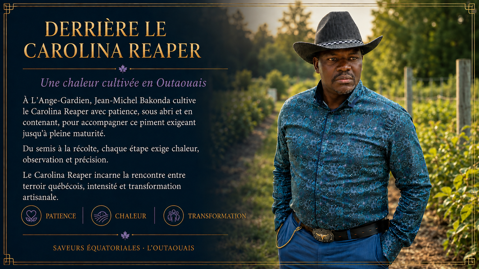 Jean-Michel Bakonda présente la culture du Carolina Reaper en Outaouais
